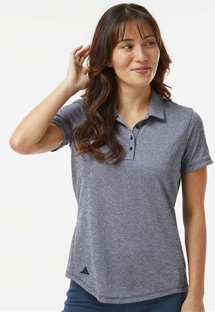 Collegiate Navy Melange Women&#39;s Space Dyed Polo - A592