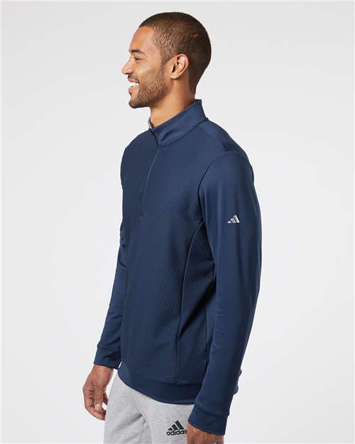 Collegiate Navy Performance Textured Quarter-Zip Pullover - A295