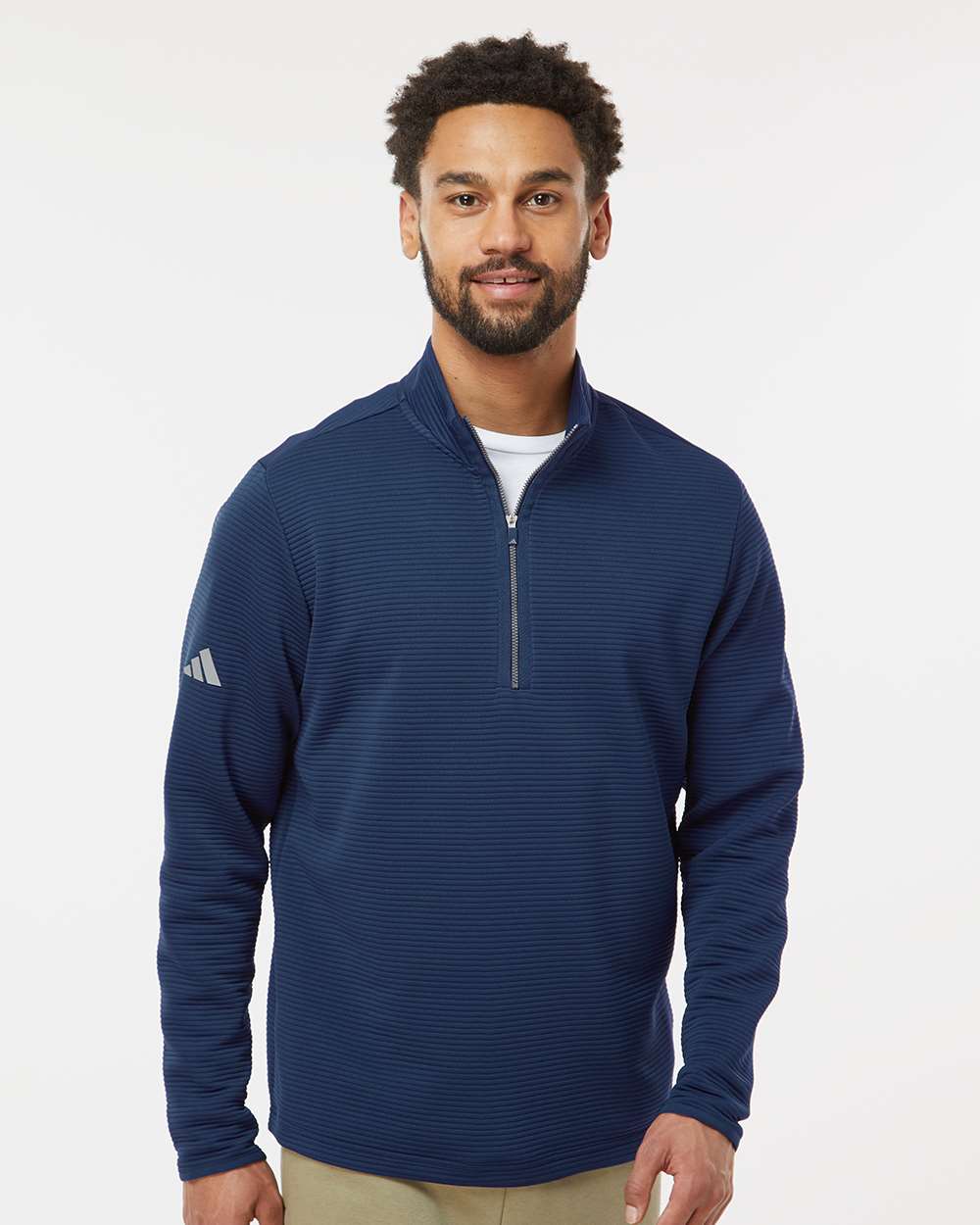 Collegiate Navy Spacer Quarter-Zip Pullover - A588 plain