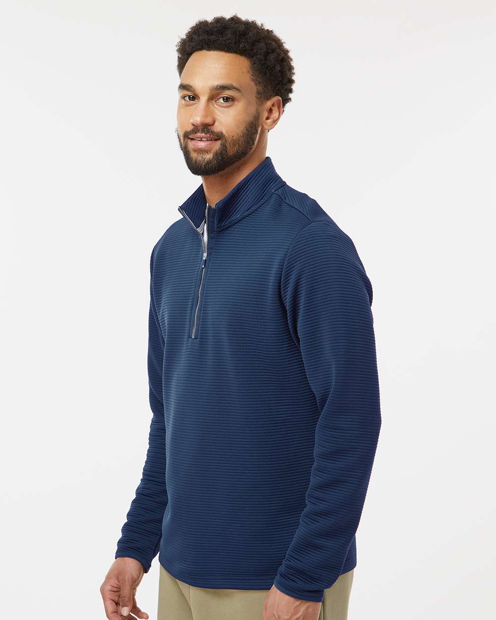 Collegiate Navy Spacer Quarter-Zip Pullover - A588 plain