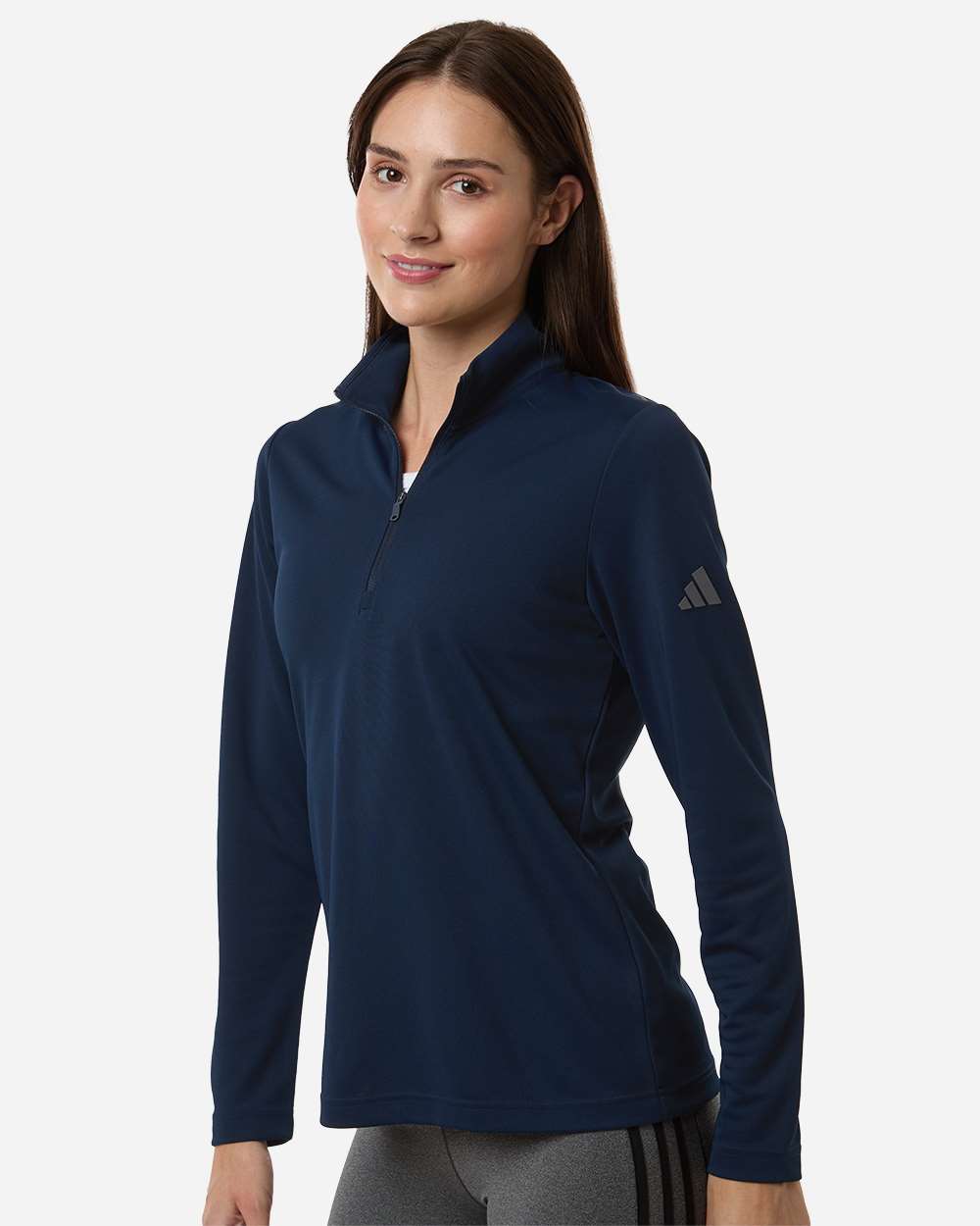 Collegiate Navy Women's Lightweight Quarter-Zip Pullover - A400 plain