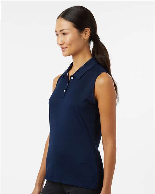 Collegiate Navy Women&#39;s Ottoman Sleeveless Polo - A1005