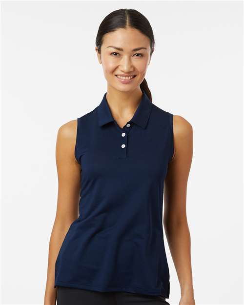 Collegiate Navy Women&#39;s Ottoman Sleeveless Polo - A1005