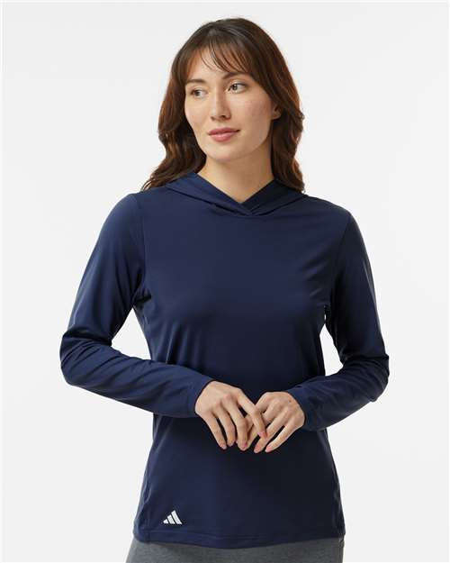 Collegiate Navy Women&#39;s Performance Hooded Pullover - A1003