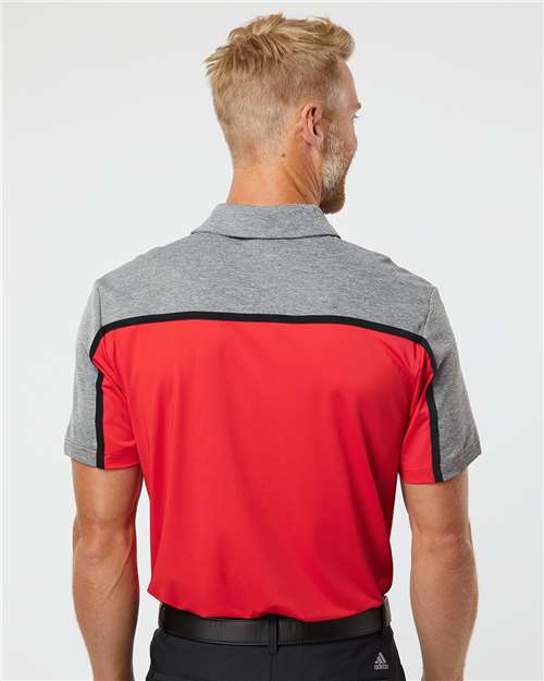 Collegiate Red/ Black/ Grey Five Melange Ultimate Colorblocked Polo - A512