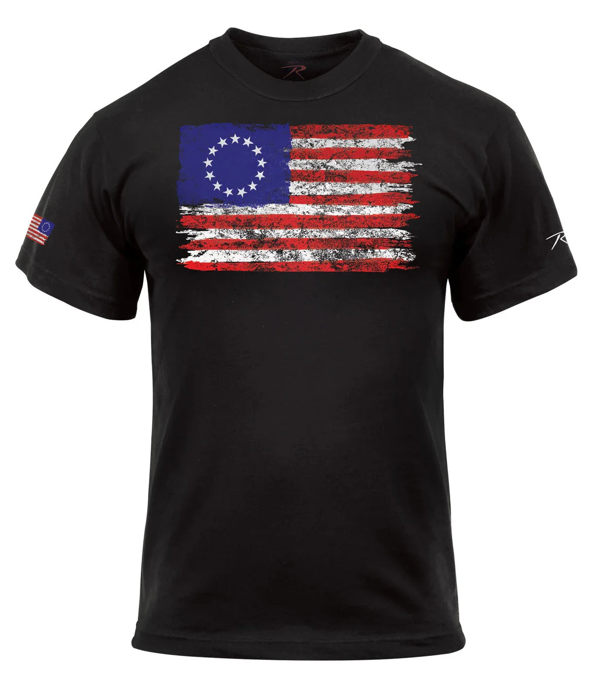 Colonial Betsy Ross Flag T-shirt - Black