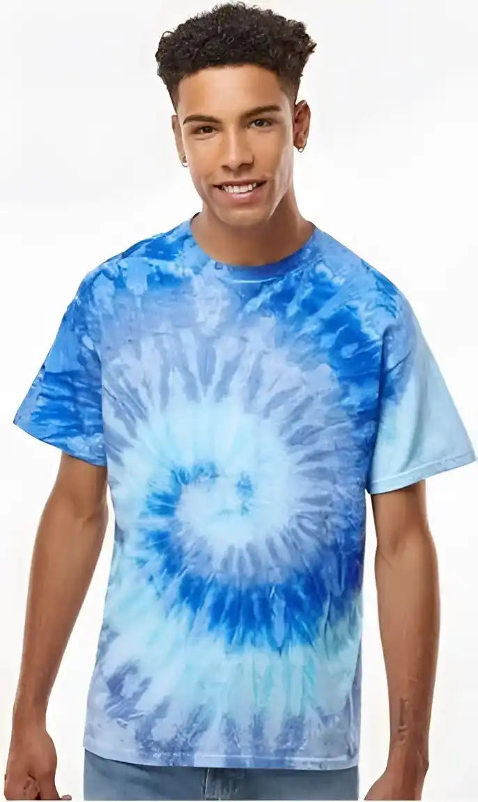 Colortone 1000 Multi-color Tie-dyed T-shirt - Blue Jerry