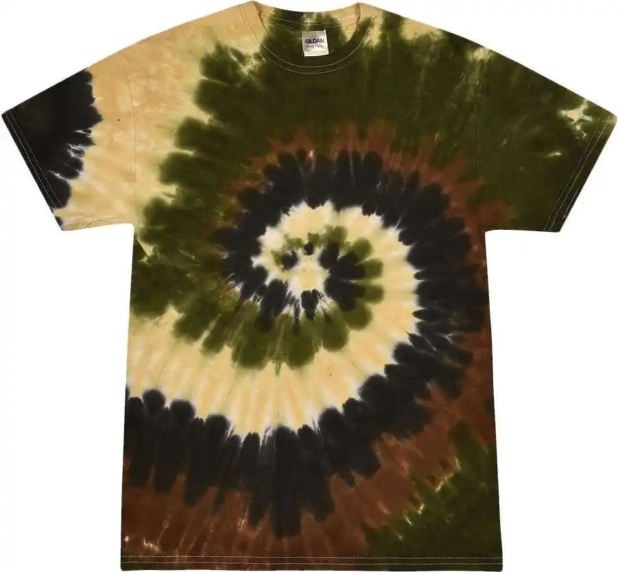 Colortone 1000 Multi Color Tie Dyed t Shirt Camo Swirl