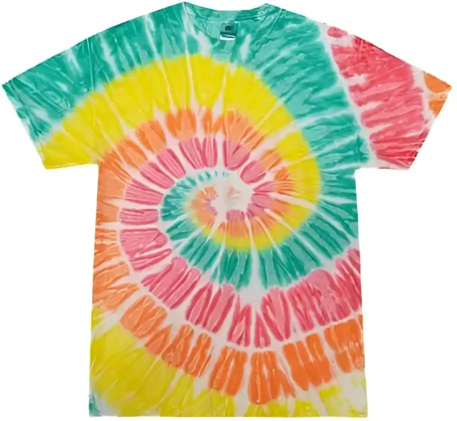 Colortone 1000 Multi Color Tie Dyed t Shirt Citrus