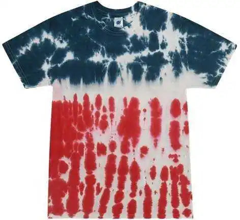 Colortone 1000 Multi-color Tie-dyed T-shirt - Flag