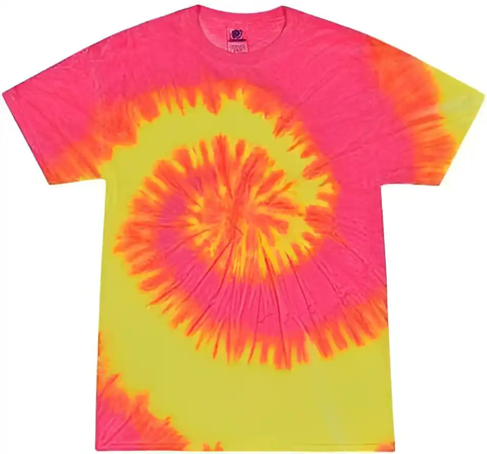 Colortone 1000 Multi Color Tie Dyed t Shirt Fluorescent Swirl