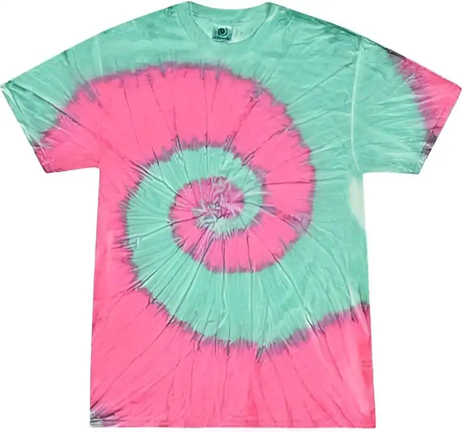 Colortone 1000 Multi Color Tie Dyed t Shirt Mint Fusion
