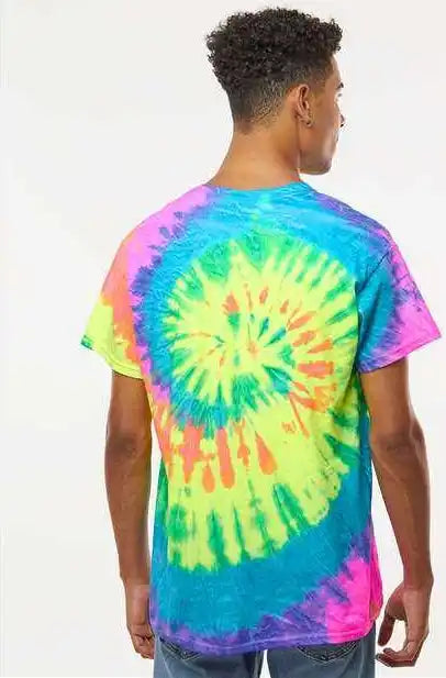 Colortone 1000 Multi Color Tie Dyed t Shirt Neon Rainbow