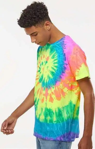 Colortone 1000 Multi Color Tie Dyed t Shirt Neon Rainbow