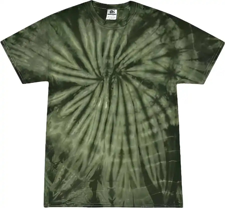 Colortone 1000 Multi Color Tie Dyed t Shirt Spider Green
