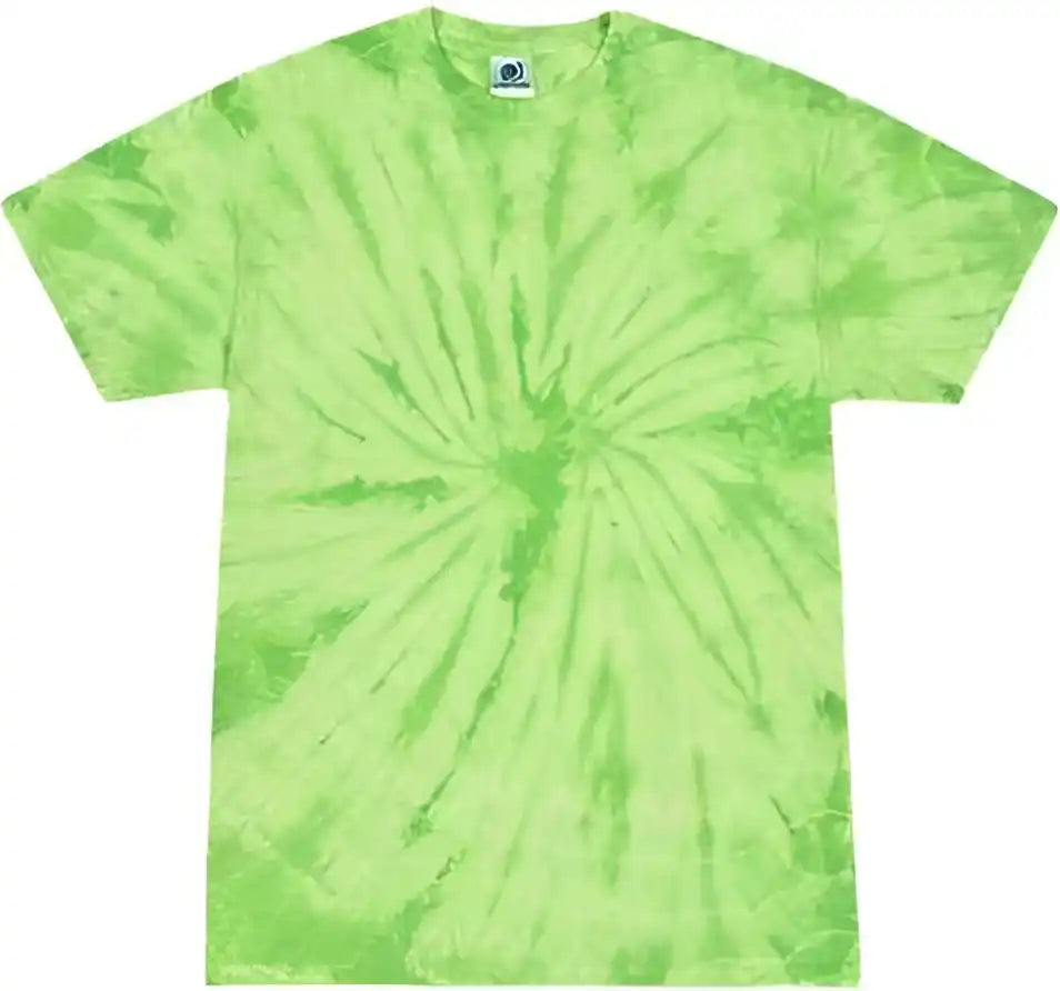 Colortone 1000 Multi Color Tie Dyed t Shirt Spider Lime