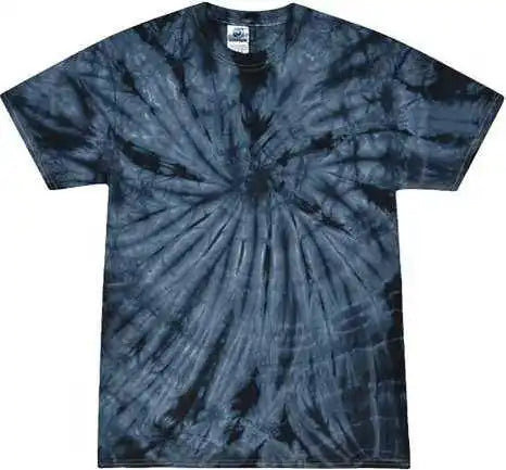 Colortone 1000 Multi-color Tie-dyed T-shirt - Spider Navy