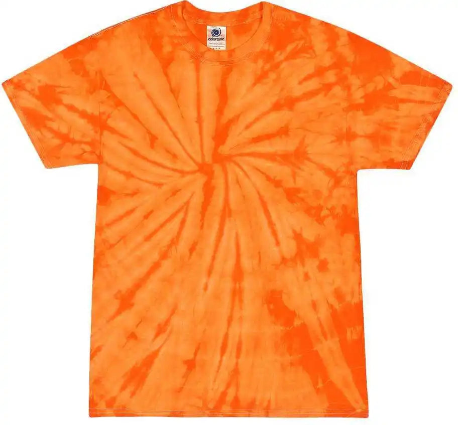 Colortone 1000 Multi Color Tie Dyed t Shirt Spider Orange