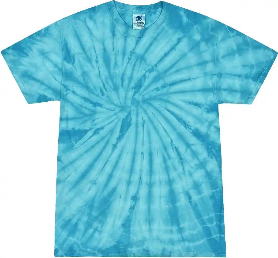 Colortone 1000 Multi Color Tie Dyed t Shirt Spider Turquoise
