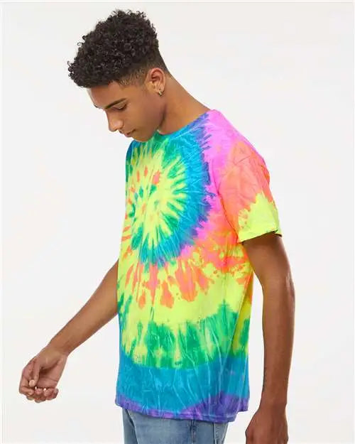 Colortone 1000c Multi-color Tie-dyed T-shirt - 1000 - Neon Rainbow