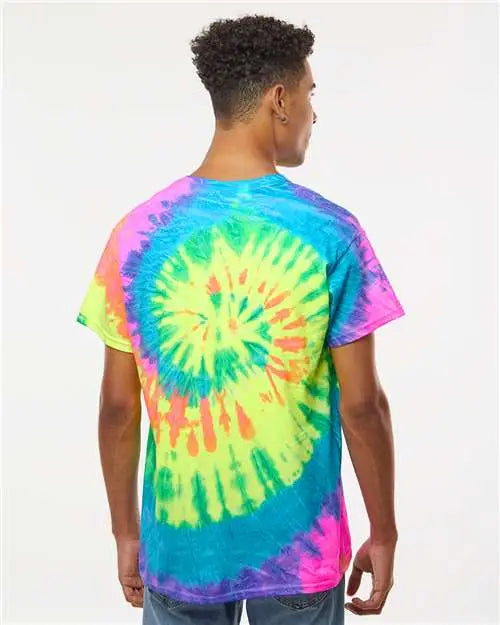 Colortone 1000c Multi-color Tie-dyed T-shirt - 1000 - Neon Rainbow
