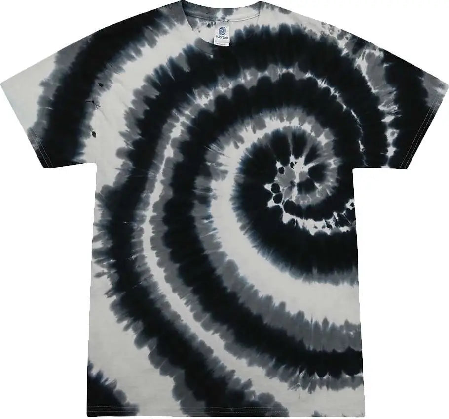 Colortone 1000c Multi-color Tie-dyed T-shirt - 1000 - Swirl Black - Adult s