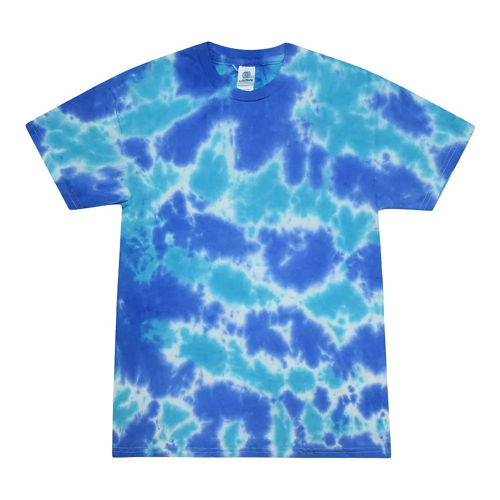 Colortone 1000y Youth Multi-color Tie-dyed T-shirt - Multi Blue