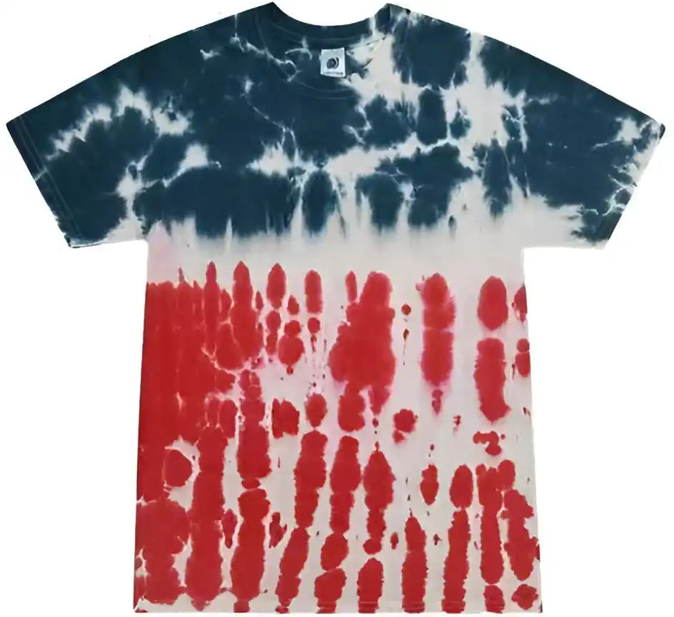 Colortone 1000y Youth Multi Color Tie Dyed t Shirt Flag