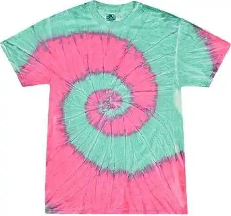 Colortone 1000y Youth Multi Color Tie Dyed t Shirt Mint Fusion