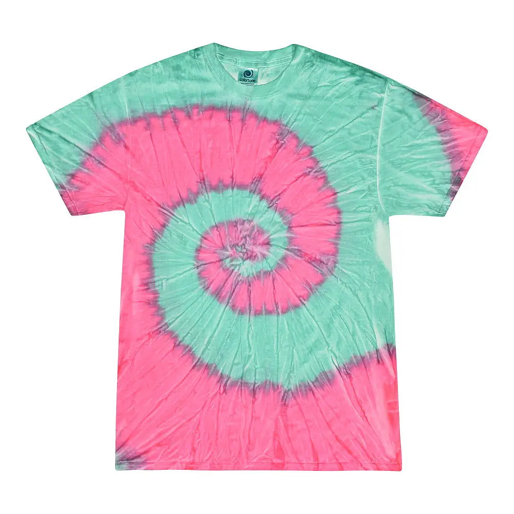 Colortone 1000y Youth Multi-color Tie-dyed T-shirt - Mint Fusion