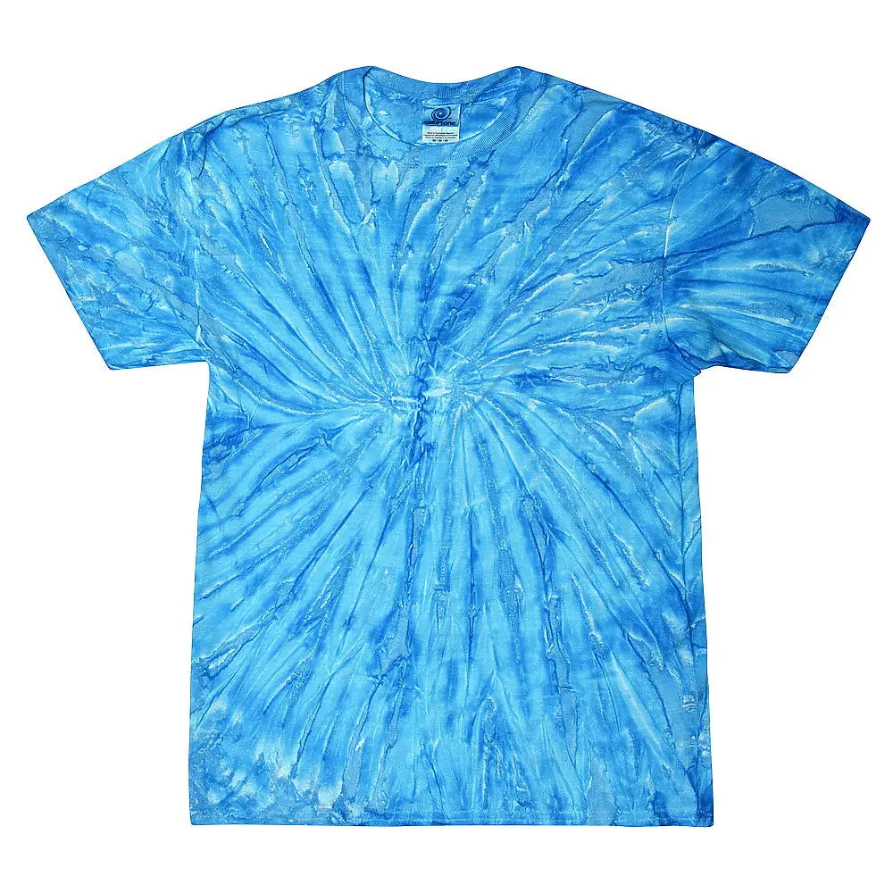 Colortone 1000y Youth Multi-color Tie-dyed T-shirt - Neon Blueberry