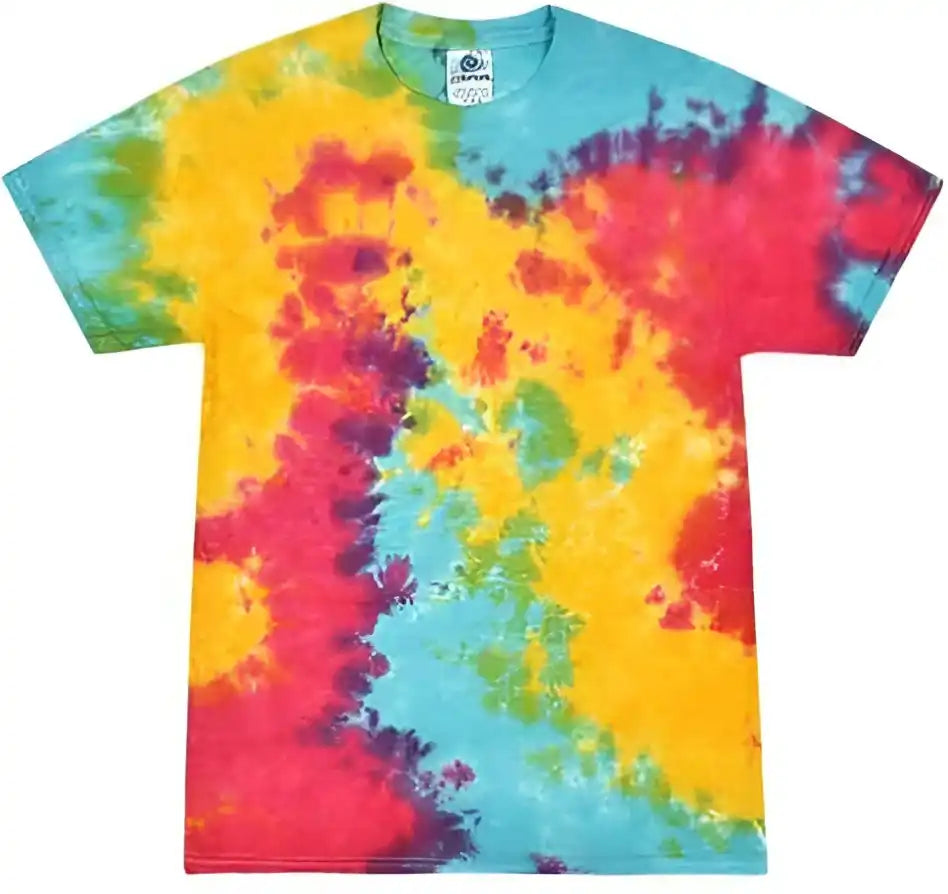 Colortone 1000y Youth Multi Color Tie Dyed t Shirt Rainbow