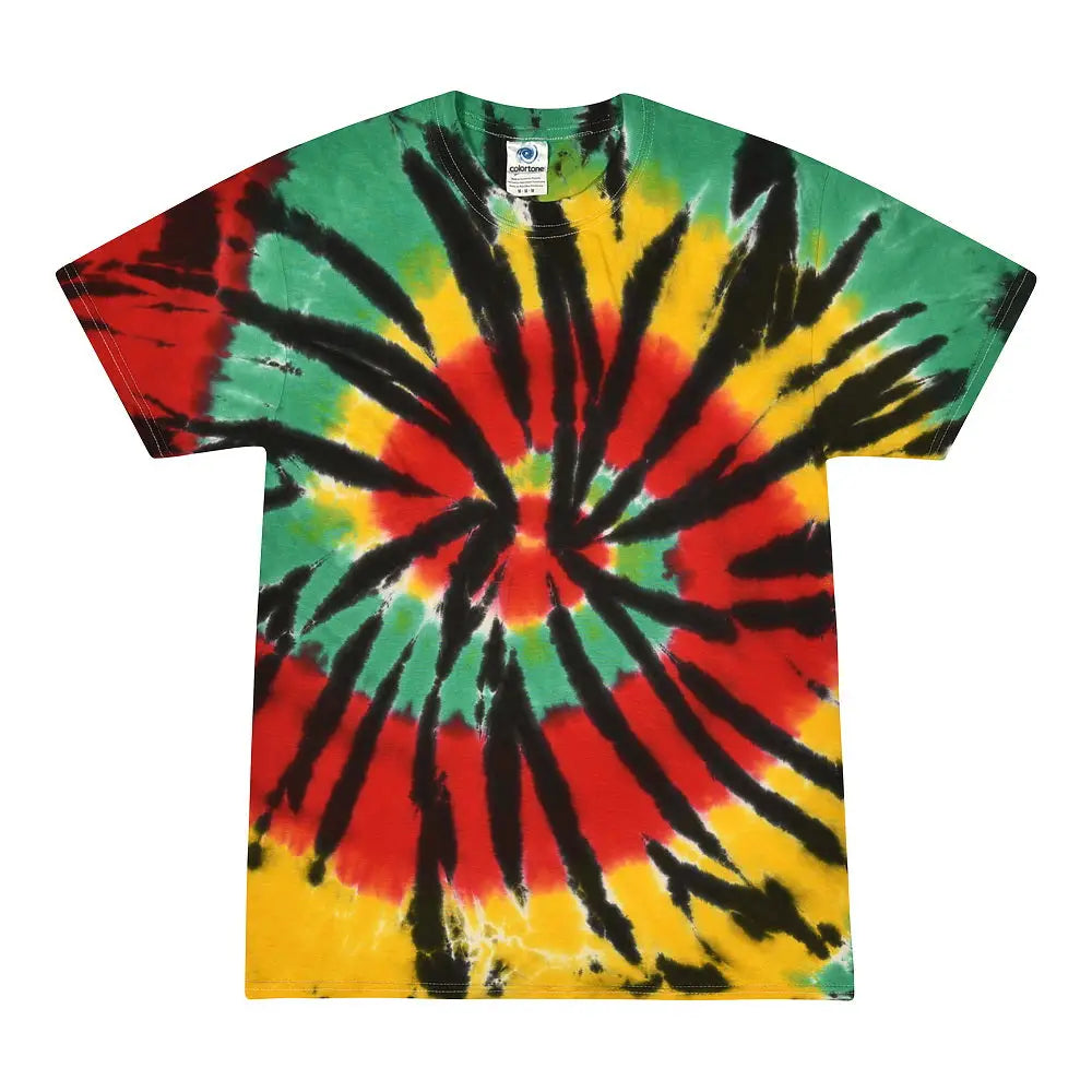 Colortone 1000y Youth Multi-color Tie-dyed T-shirt - Rasta Web