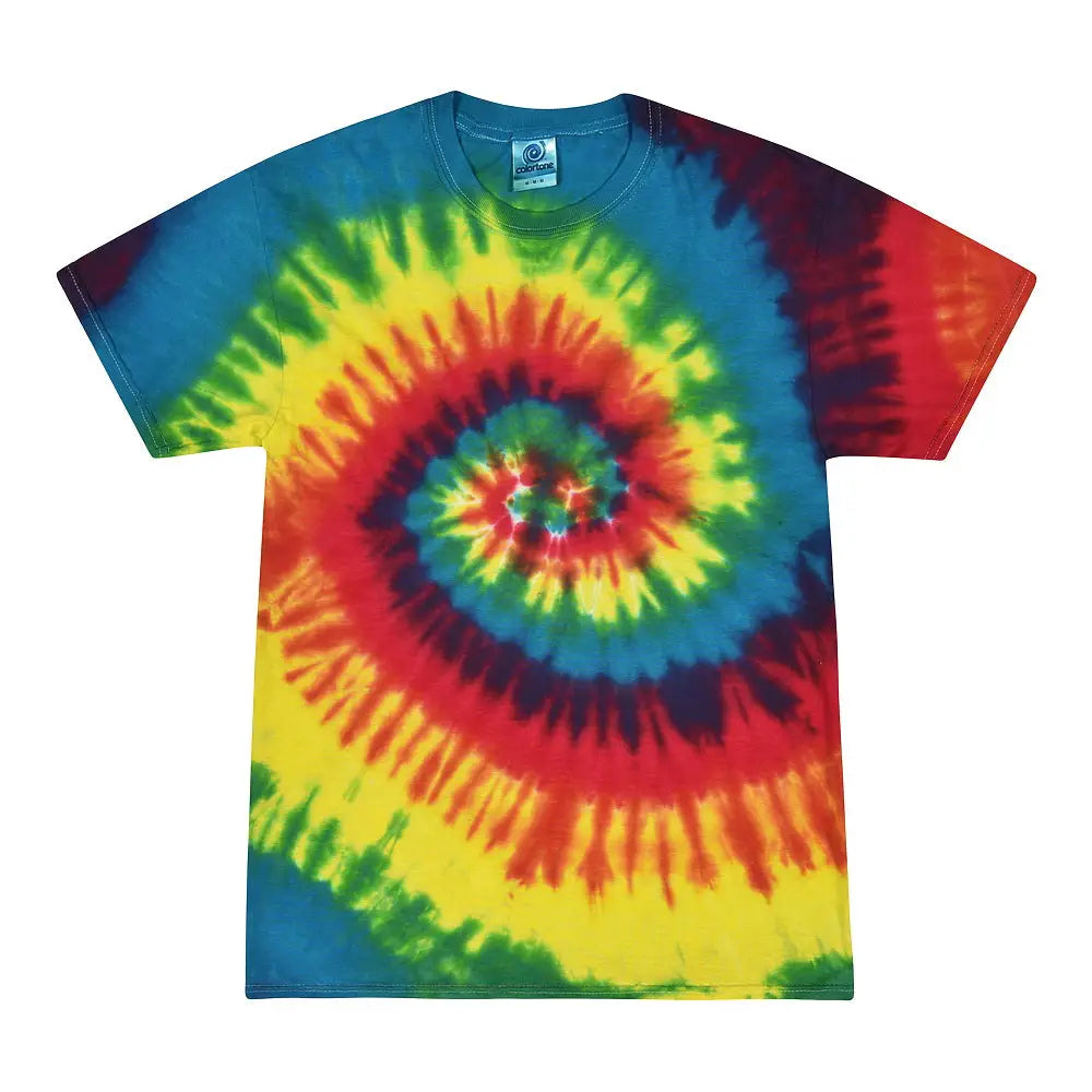 Colortone 1000y Youth Multi-color Tie-dyed T-shirt - Reactive Rainbow