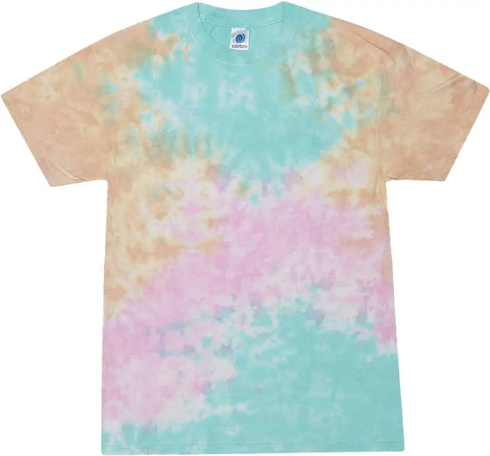Colortone 1000y Youth Multi-color Tie-dyed T-shirt - Snow Cone - Multi-colored / Xs