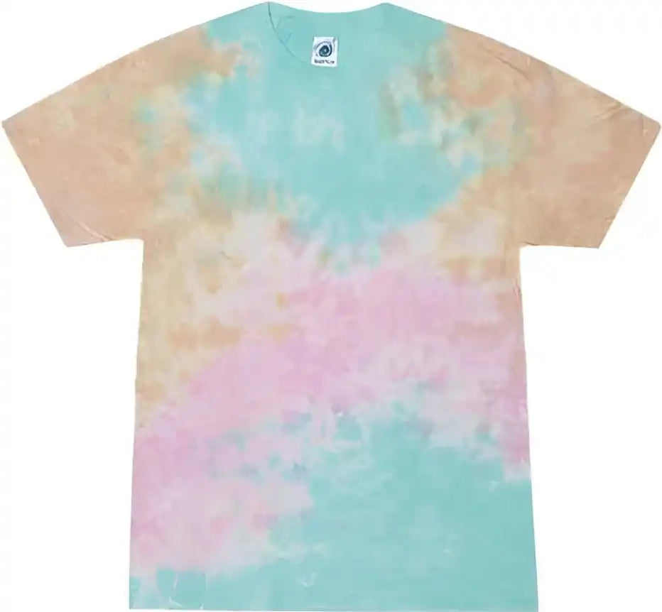 Colortone 1000y Youth Multi Color Tie Dyed t Shirt Spider Baby Blue