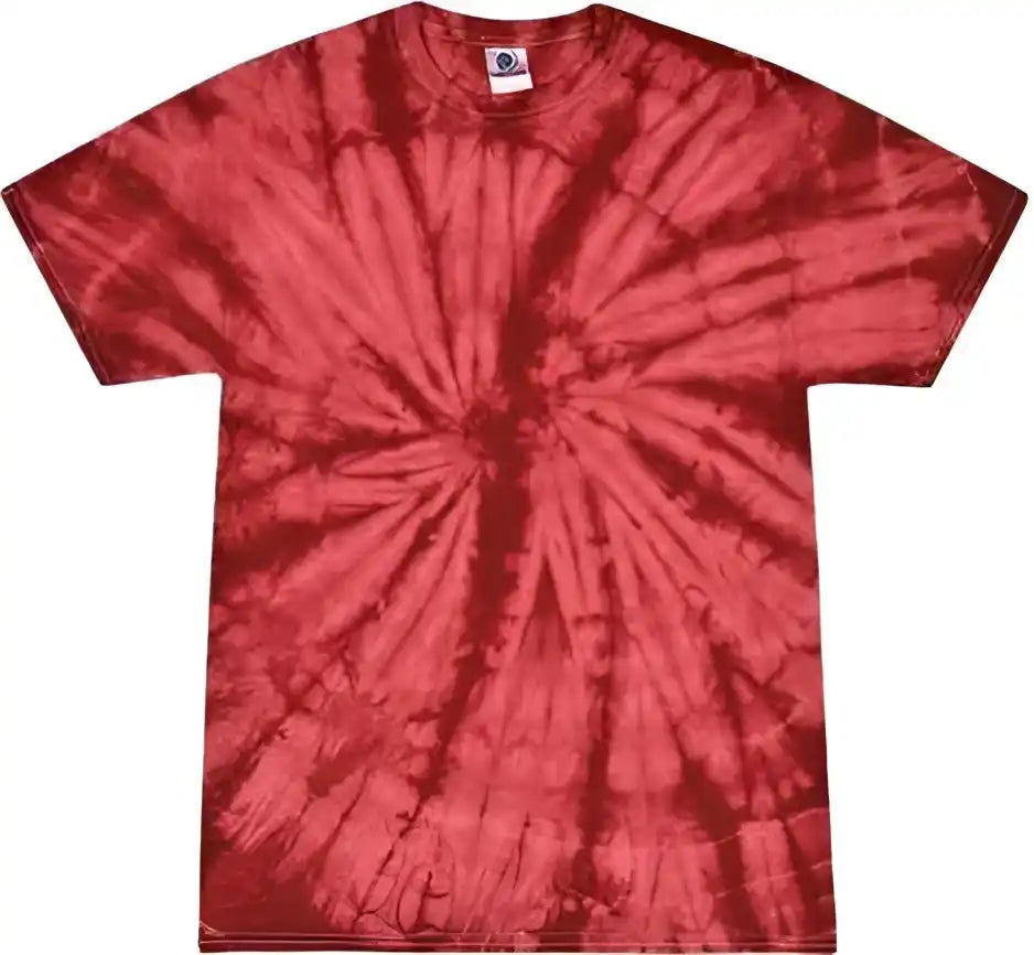 Colortone 1000y Youth Multi Color Tie Dyed t Shirt Spider Crimson