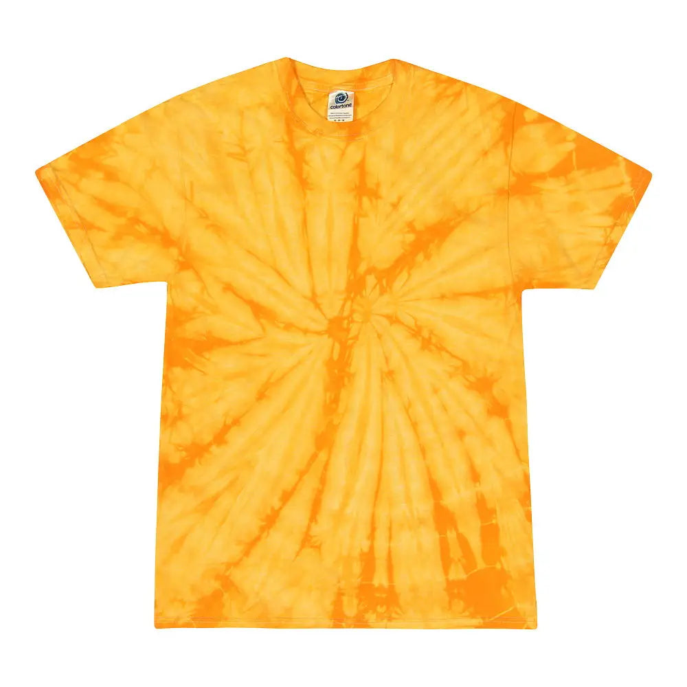 Colortone 1000y Youth Multi-color Tie-dyed T-shirt - Spider Gold