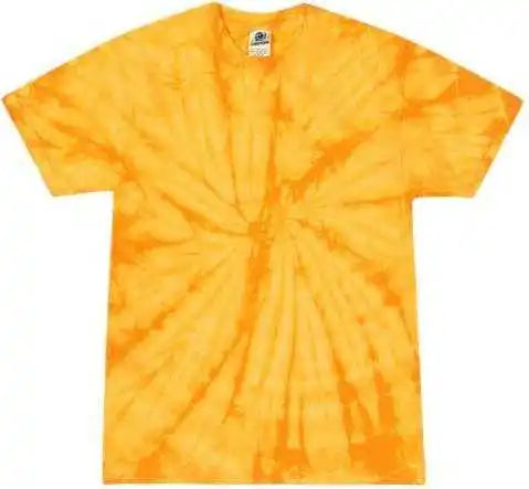Colortone 1000y Youth Multi-color Tie-dyed T-shirt - Spider Gold