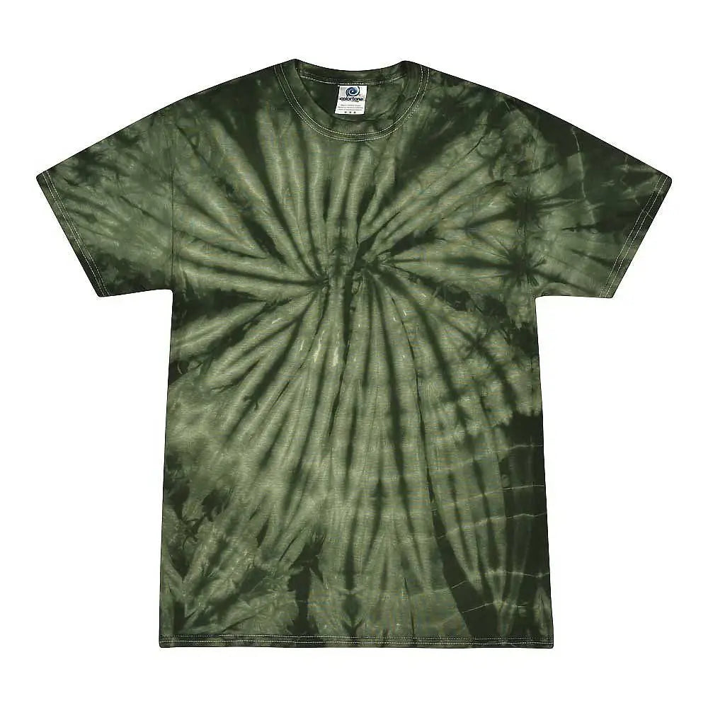 Colortone 1000y Youth Multi-color Tie-dyed T-shirt - Spider Green