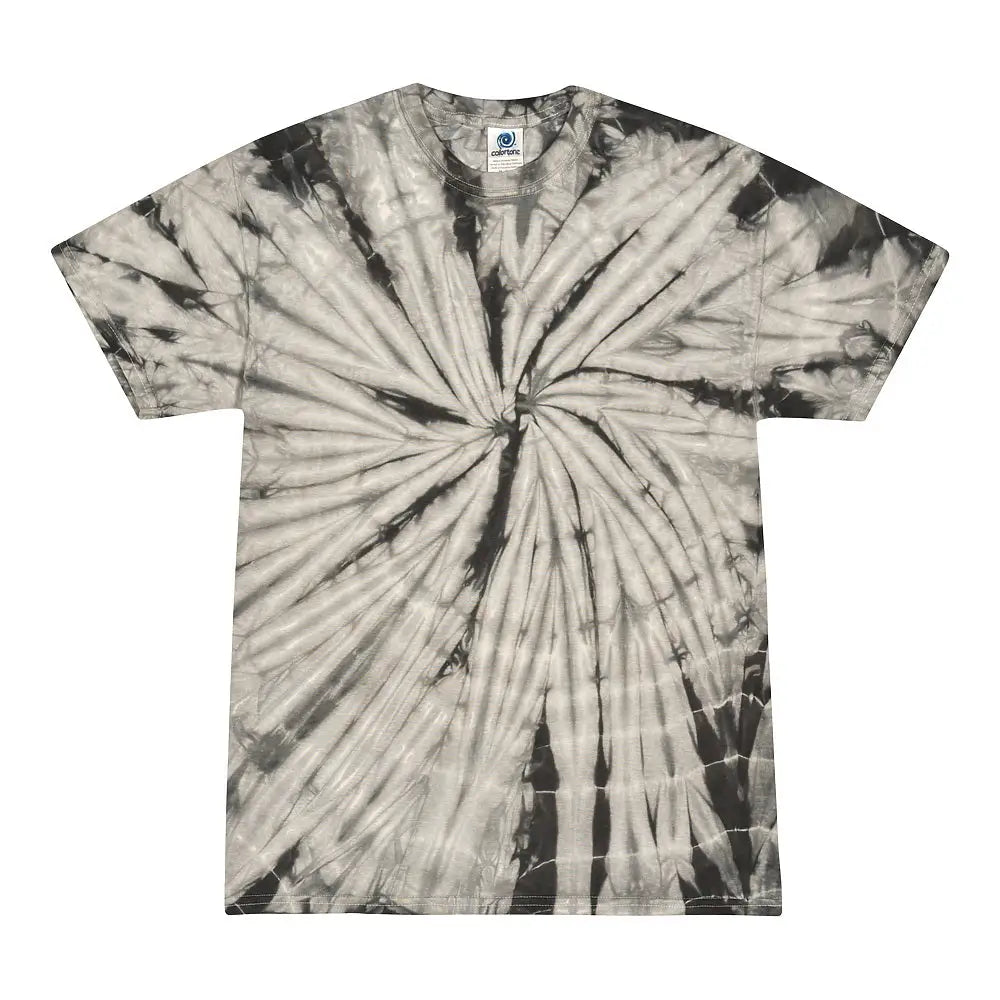Colortone 1000y Youth Multi-color Tie-dyed T-shirt - Spider Grey