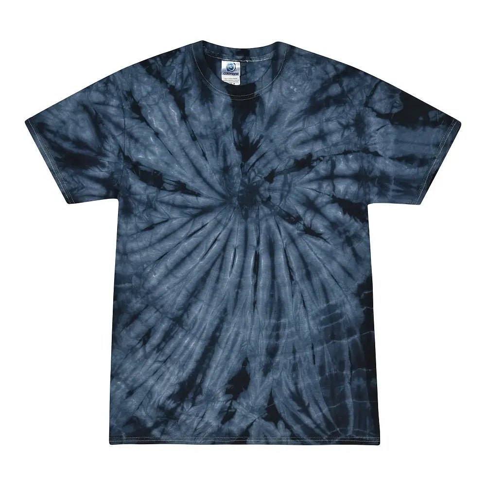 Colortone 1000y Youth Multi-color Tie-dyed T-shirt - Spider Navy