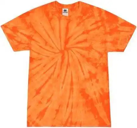 Colortone 1000y Youth Multi-color Tie-dyed T-shirt - Spider Orange