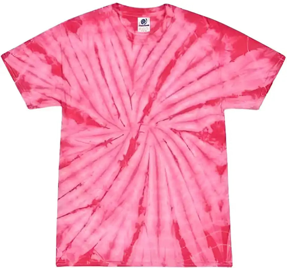 Colortone 1000y Youth Multi Color Tie Dyed t Shirt Spider Pink