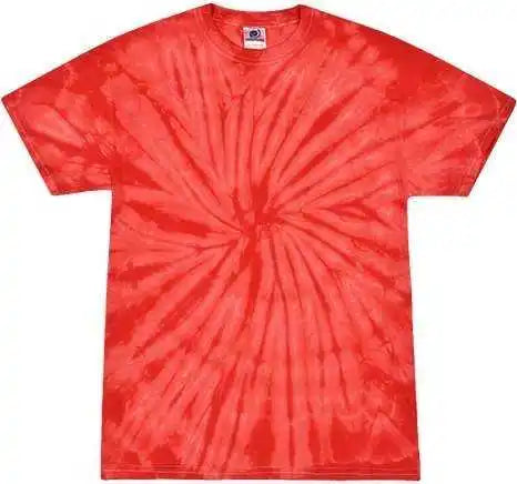 Colortone 1000y Youth Multi-color Tie-dyed T-shirt - Spider Red