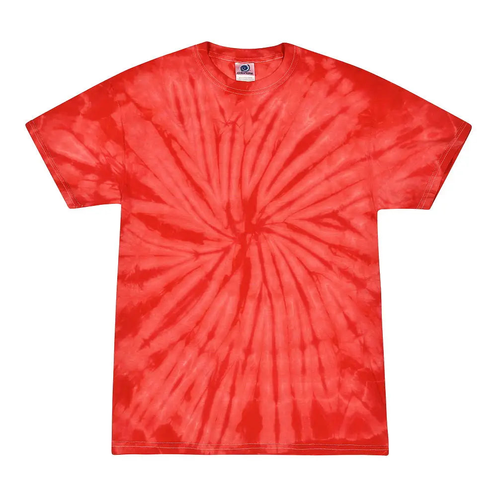 Colortone 1000y Youth Multi-color Tie-dyed T-shirt - Spider Red