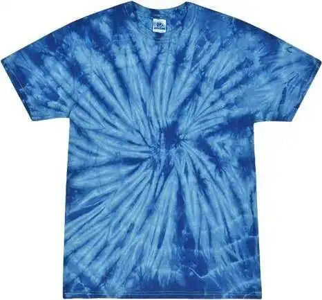 Colortone 1000y Youth Multi-color Tie-dyed T-shirt - Spider Royal
