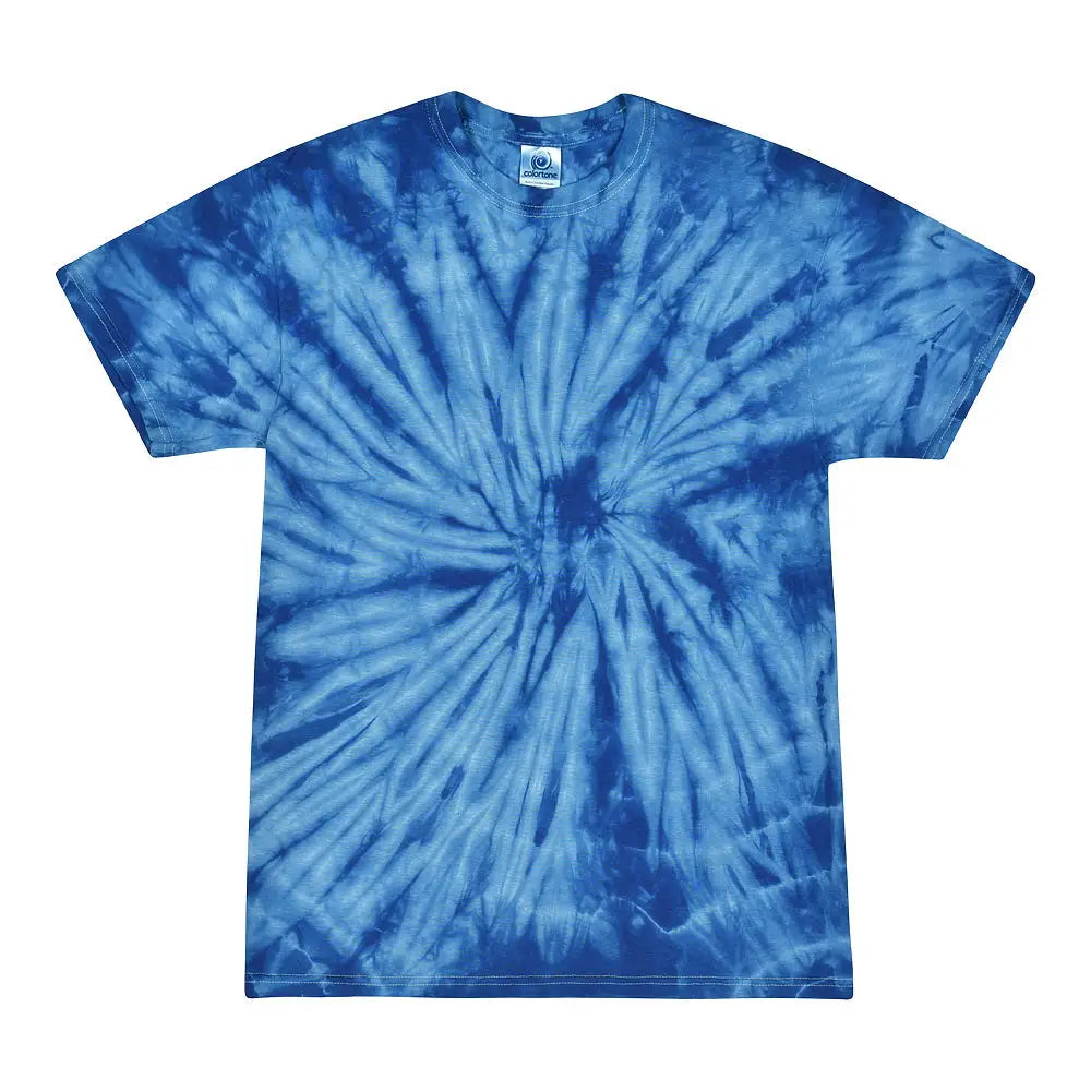 Colortone 1000y Youth Multi-color Tie-dyed T-shirt - Spider Royal