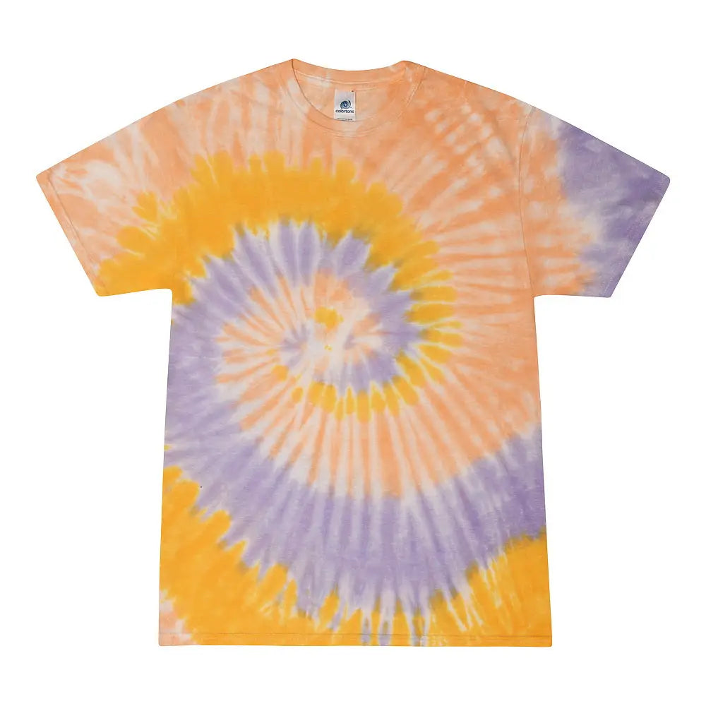 Colortone 1000y Youth Multi-color Tie-dyed T-shirt - Sunflower