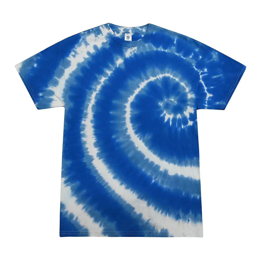 Colortone 1000y Youth Multi-color Tie-dyed T-shirt - Swirl Blue